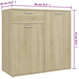 Sideboard Sonoma Oak 160x36x75 cm Engineered Wood