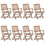 Folding Chairs 8 pcs Solid Acacia Wood