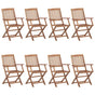 Folding Chairs 8 pcs Solid Acacia Wood