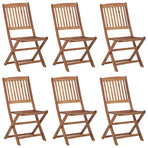 Folding Chairs 6 pcs Solid Acacia Wood