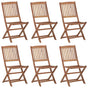 Folding Chairs 6 pcs Solid Acacia Wood