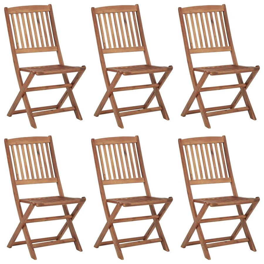 Folding Chairs 6 pcs Solid Acacia Wood