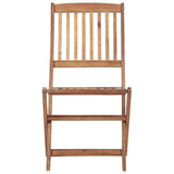 Folding Outdoor Chairs 6 pcs Solid Acacia Wood - Side View