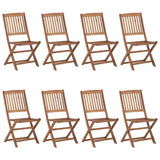 Folding Outdoor Chairs 8 pcs Solid Acacia Wood