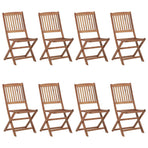 Folding Chairs 8 pcs Solid Acacia Wood