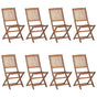 Folding Chairs 8 pcs Solid Acacia Wood