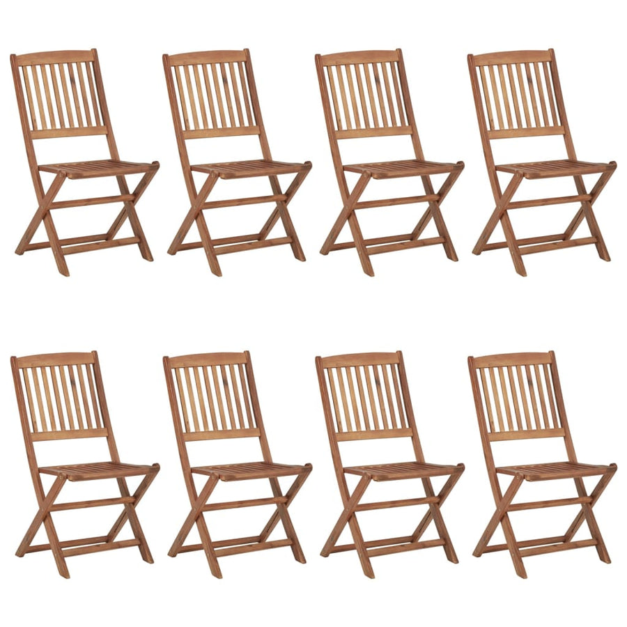 Folding Chairs 8 pcs Solid Acacia Wood