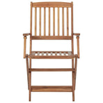 Folding Chairs 6 pcs with Cushions Solid Acacia Wood