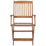 Folding Garden Chairs 8 pcs with Cushions Solid Acacia Wood - 45-Degree Angle