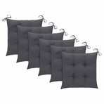 Folding Chairs 6 pcs with Cushions Solid Acacia Wood