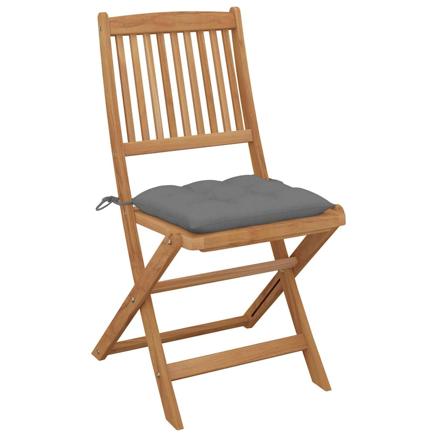 Folding Chairs 6 pcs with Cushions Solid Acacia Wood