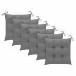Folding Chairs 6 pcs with Cushions Solid Acacia Wood