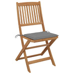 Folding Chairs 8 pcs with Cushions Solid Acacia Wood