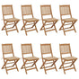 Folding Chairs 8 pcs with Cushions Solid Acacia Wood