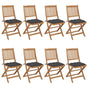 Folding Chairs 8 pcs with Cushions Solid Acacia Wood