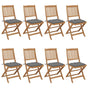 Folding Chairs 8 pcs with Cushions Solid Acacia Wood