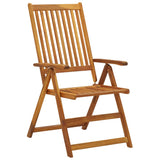 Folding Garden Chairs with Cushions 8 pcs Solid Wood Acacia - Side View