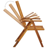 Folding Garden Chairs with Cushions 8 pcs Solid Wood Acacia - 45-Degree Angle