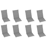 Folding Garden Chairs with Cushions 8 pcs Solid Wood Acacia - Rear View