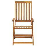 Folding Garden Chairs with Cushions 8 pcs Solid Wood Acacia - Top-Down View