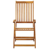 Folding Garden Chairs with Cushions 8 pcs Solid Wood Acacia - Top-Down View