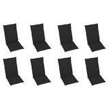Folding Garden Chairs with Cushions 8 pcs Solid Wood Acacia - Rear View