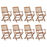 Folding Chairs 8 pcs Solid Acacia Wood
