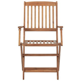 Folding Outdoor Chairs 8 pcs Solid Wood Acacia - Side View