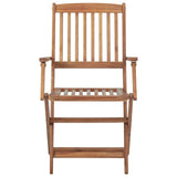 Folding Outdoor Chairs with Cushions 8 pcs Solid Wood Acacia