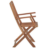 Folding Chairs with Cushions 8 pcs Solid Acacia Wood - Rear View