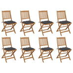 Folding Chairs with Cushions 8 pcs Solid Acacia Wood