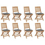 Folding Chairs with Cushions 8 pcs Solid Acacia Wood