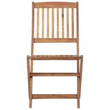 Folding Outdoor Chairs with Cushions 8 pcs Solid Wood Acacia