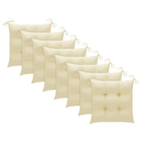 Folding Chairs with Cushions 8 pcs Solid Acacia Wood - Side View