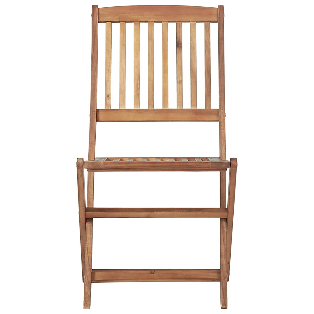 Folding Chairs with Cushions 8 pcs Solid Acacia Wood