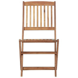 Folding Chairs with Cushions 8 pcs Solid Acacia Wood