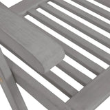 Garden Reclining Chairs with Cushions 8 pcs Grey Solid Wood Acacia - Low Angle