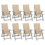 Garden Reclining Chairs with Cushions 8 pcs Grey Wood Acacia