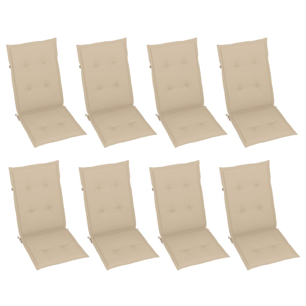 Garden Reclining Chairs with Cushions 8 pcs Grey Wood Acacia
