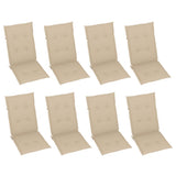 Garden Reclining Chairs with Cushions 8 pcs Grey Wood Acacia