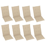 Garden Reclining Chairs with Cushions 8 pcs Grey Wood Acacia