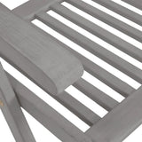 Garden Reclining Chairs with Cushions 8 pcs Grey Wood Acacia - Low Angle