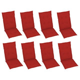 Garden Reclining Chairs with Cushions 8 pcs Grey Solid Wood Acacia - Side View