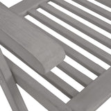Garden Reclining Chairs with Cushions 8 pcs Grey Solid Wood Acacia - Close-Up Angle