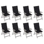 Garden Reclining Chairs with Cushions 8 pcs Grey Acacia Wood