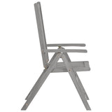 Garden Reclining Chairs with Cushions 8 pcs Grey Acacia Wood