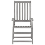 Garden Reclining Chairs with Cushions 8 pcs Grey Acacia Wood