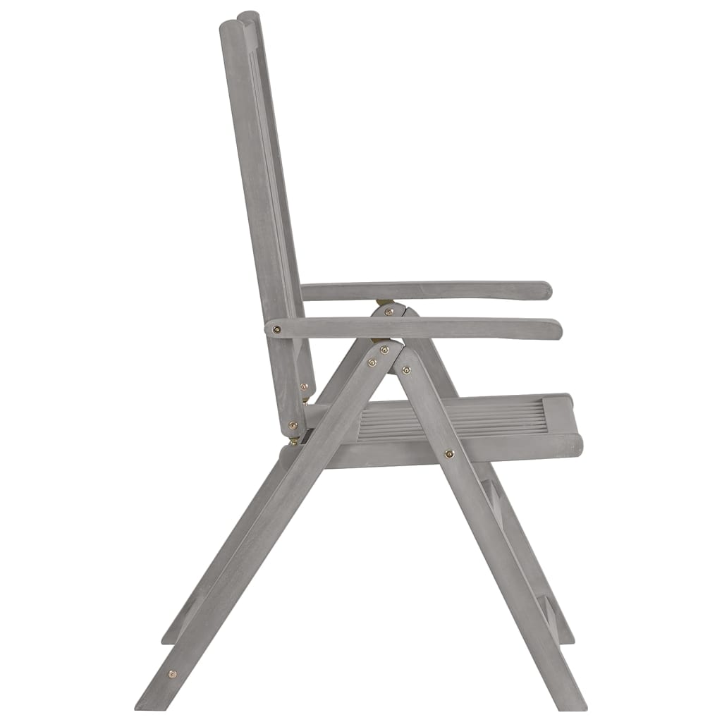 Garden Reclining Chairs with Cushions 8 pcs Grey Acacia Wood