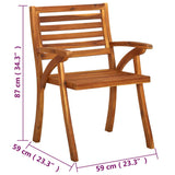 Garden Chairs 4 pcs Solid Acacia Wood - Close-Up Angle