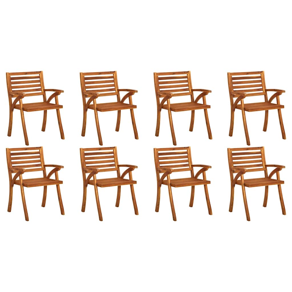 Garden Chairs 8 pcs Solid Acacia Wood